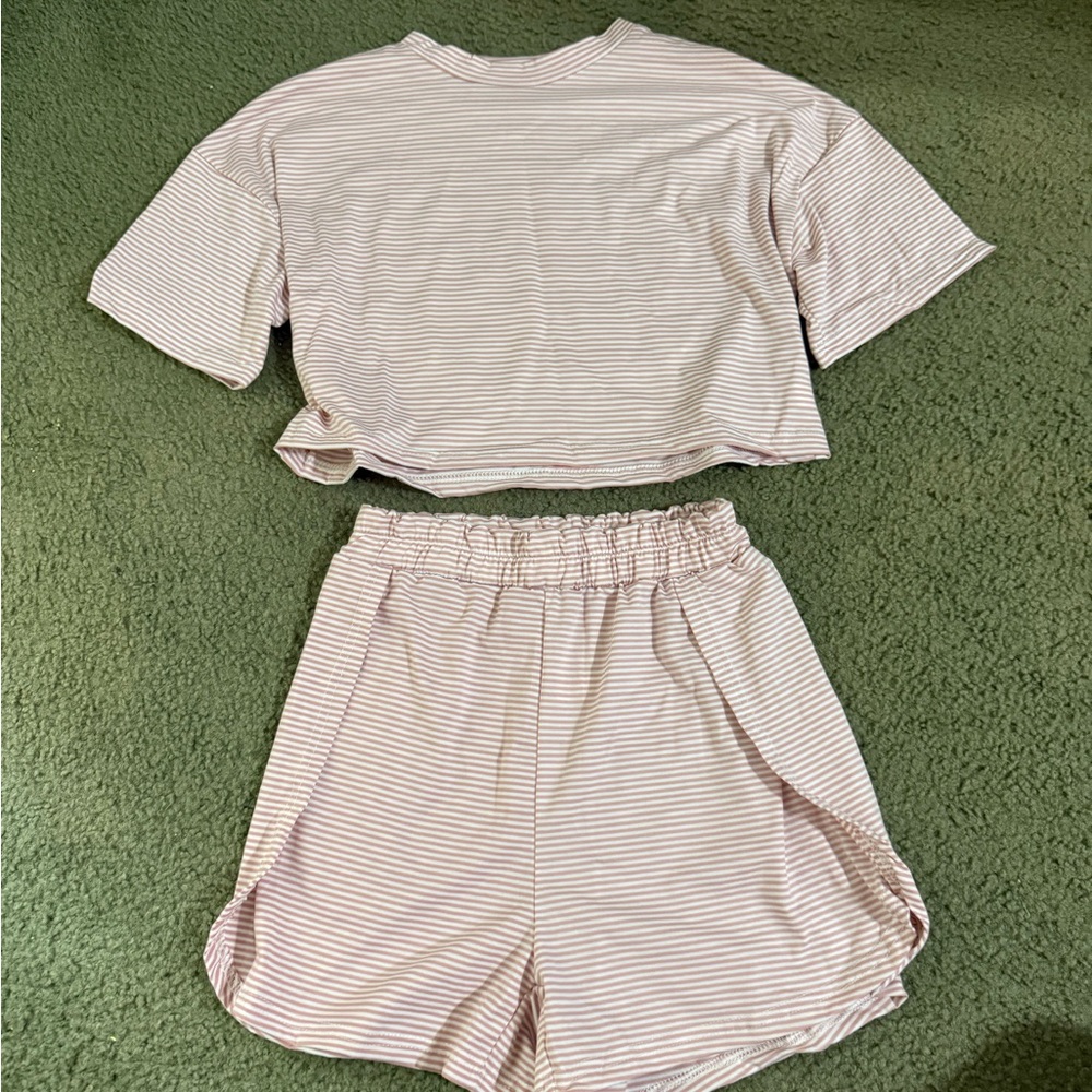 Striped Pink and White Loungewear Set